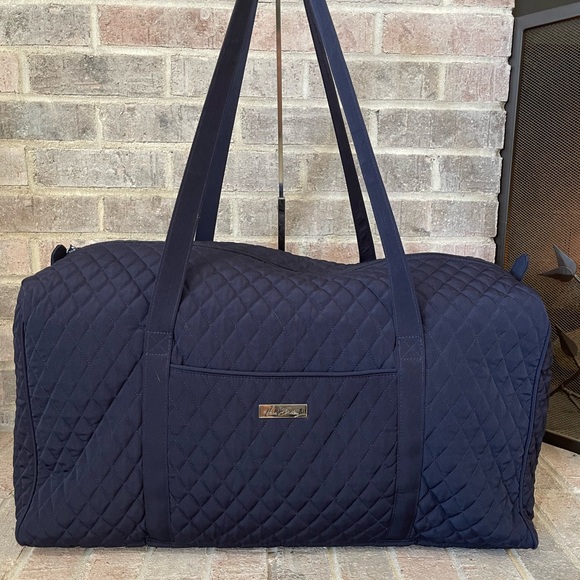 Vera Bradley Handbags - Vera Bradley Navy Quilted Duffel Bag